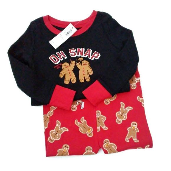 NWT Old Navy Christmas Gingerbread Holiday Pjs - Picture 3 of 3